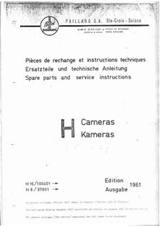 Bolex H 16 T manual. Camera Instructions.